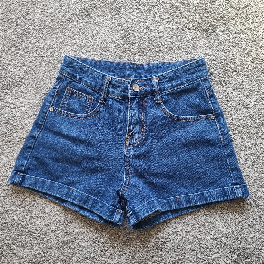 High rise mom jean shorts